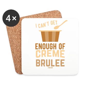 Creme Brulee Pudding Cream Chef Mama - Coasters (set of 4) - white - Front