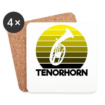 Tenorhorn Tenorhornist Blasmusik Stolz Geschenk - Untersetzer (4er-Set) - Weiß - Vorne