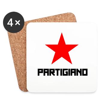 O Partigiano Italie Italien - Dessous de verre (lot de 4) - blanc - Devant