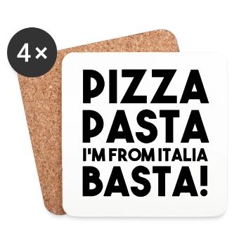 Dire italien d'Italie! - Dessous de verre (lot de 4) - blanc - Devant