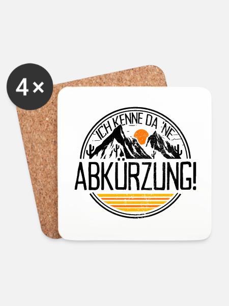 Mountainbike Ich Kenne Da Ne Abkürzung MTB Radtour - Untersetzer (4er-Set) - Weiß