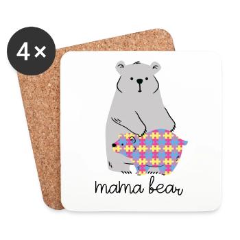 Mama Bear Autism Awareness Autism Superhero - Untersetzer (4er-Set) - Weiß - Vorne