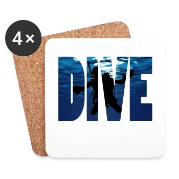 Tauchen ,Diver - Untersetzer (4er-Set) - Weiß - Vorne