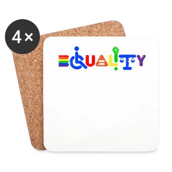 Égalité Gay Pride Handicap Féminisme Anti Racisme R - Dessous de verre (lot de 4) - blanc - Devant
