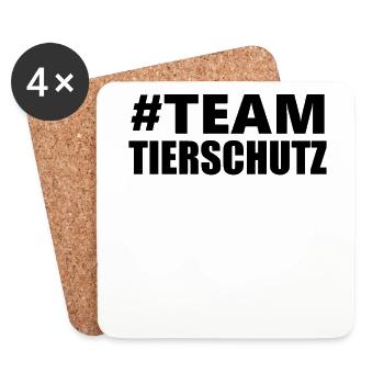 Team Tierschutz - Untersetzer (4er-Set) - Weiß - Vorne