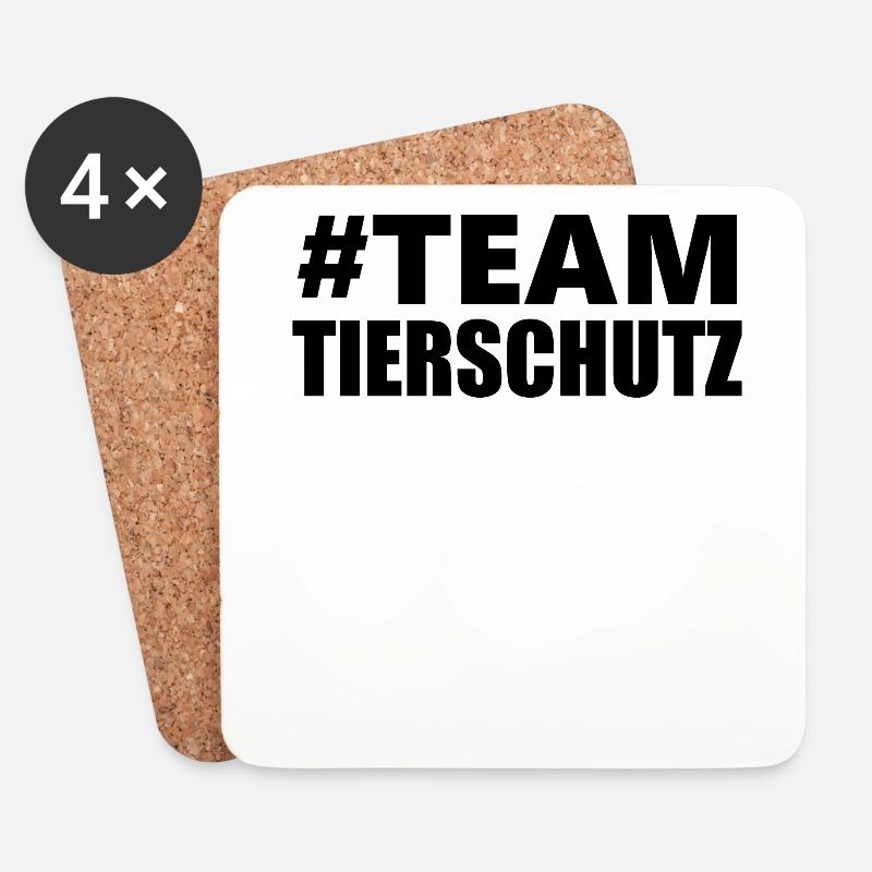 Team Tierschutz - Untersetzer (4er-Set) - Weiß