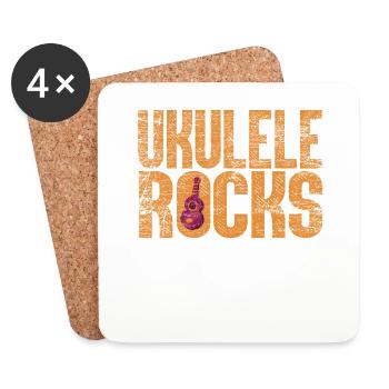 Ukulele rocks - Coasters (set of 4) - white - Front