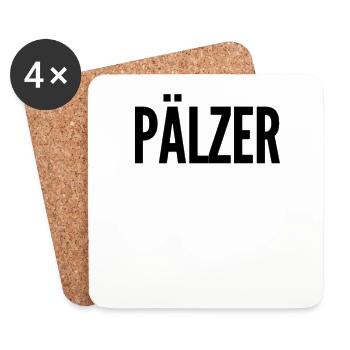 Pälzer Pfälzer Dialekt Rheinland Pfalz Spruch - Untersetzer (4er-Set) - Weiß - Vorne