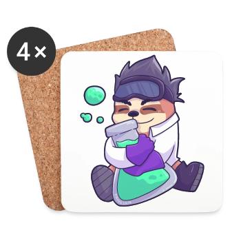 mad scientist sloth nerd - Coasters (set of 4) - white - Front