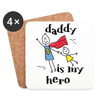 Daddy Is My Hero Veteran Fathers Day - Untersetzer (4er-Set) - Weiß - Vorne