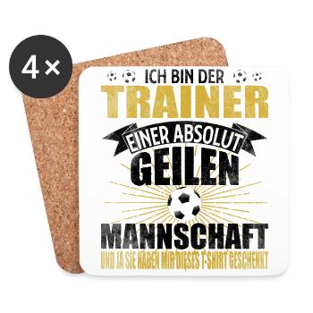 Fussball Trainer Fussballverein lustig Geschenk - Untersetzer (4er-Set) - Weiß - Vorne