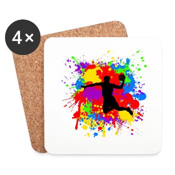 cool handball player for handball players & professionals - Coasters (set of 4) - white - Front