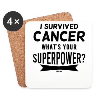 Fuck Cancer Schilddrüse Krebs krank - Untersetzer (4er-Set) - Weiß - Vorne