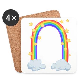 arc en ciel - Dessous de verre (lot de 4) - blanc - Devant