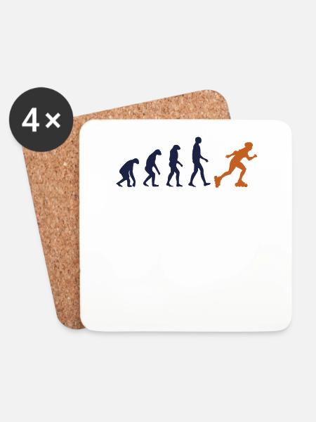 Skater Evolution Retro Rollschuhfahren Entwicklung - Untersetzer (4er-Set) - Weiß