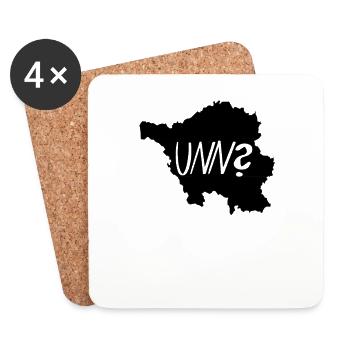 Unn Saarland Saarländisch Dialekt Mundart Geschenk - Untersetzer (4er-Set) - Weiß - Vorne