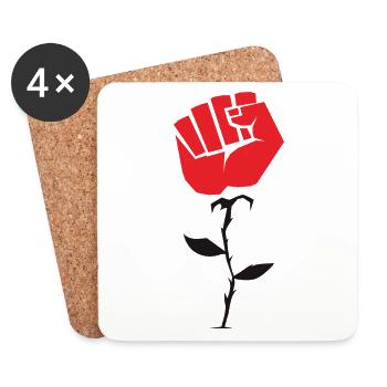Anti racisme BLM droits de l'homme - Dessous de verre (lot de 4) - blanc - Devant