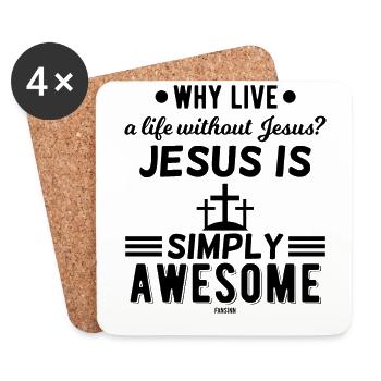 church cross god jesus evangelical - Coasters (set of 4) - white - Front