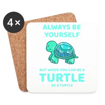 Always Be Yourself turtle gift - Coasters (set of 4) - white - Front