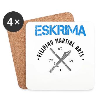 Eskrima Filipino Martial Arts Martial Arts Gift - Coasters (set of 4) - white - Front