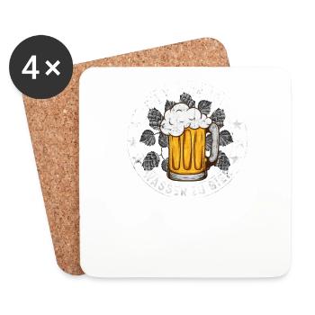 Brasserie de brassage de bière et buveur de bière brasseur maltster - Dessous de verre (lot de 4) - blanc - Devant