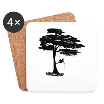 Tree climber design - Coasters (set of 4) - white - Front