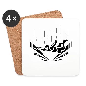 Conception de parachutiste - Dessous de verre (lot de 4) - blanc - Devant