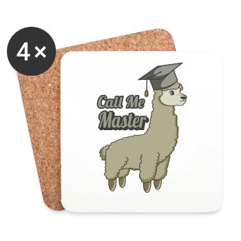 Master Degree Graduate University Llama Cool Funny - Coasters (set of 4) - white - Front