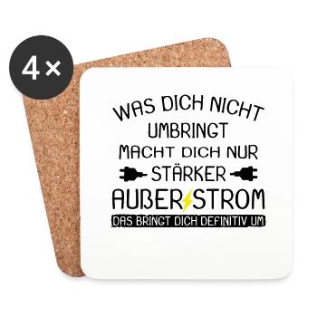 Elektriker Was Dich Nicht Umbringt Macht Dich Nur - Untersetzer (4er-Set) - Weiß - Vorne