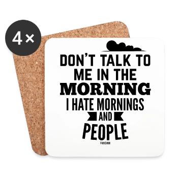 i hate people and mornings - Coasters (set of 4) - white - Front