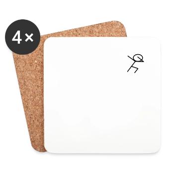 Funny stick figure funny motif - Coasters (set of 4) - white - Front