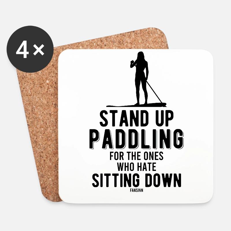 Stand Up Paddling - Untersetzer (4er-Set) - Weiß