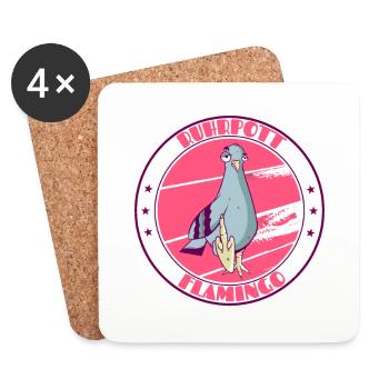Ruhrpott Flamingo Mittelfinger - Untersetzer (4er-Set) - Weiß - Vorne