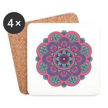 Spiritual mandala pink - Coasters (set of 4) - white - Front