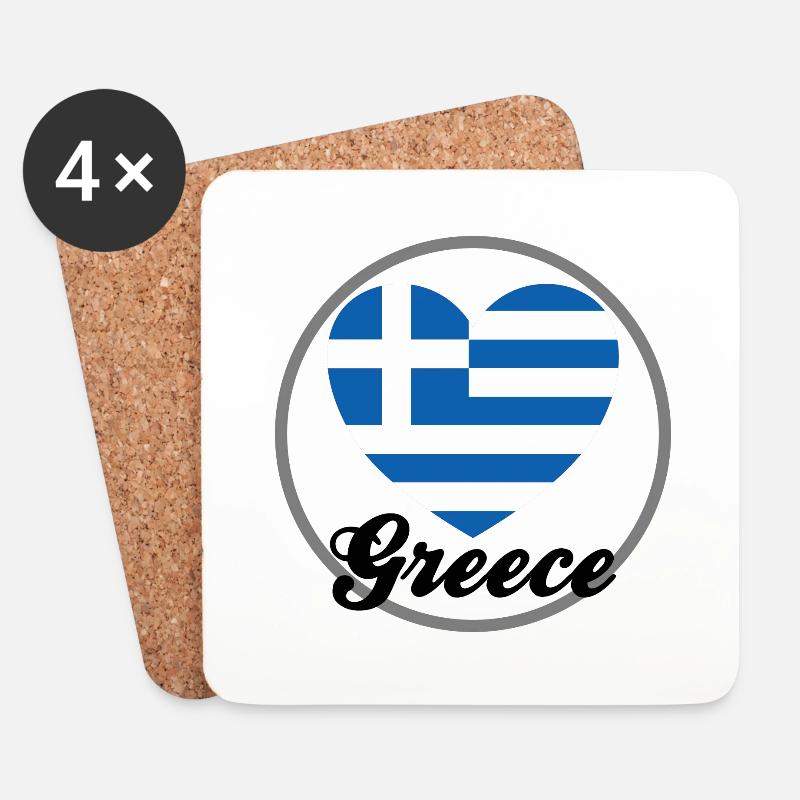 Lustiger Griechischer Spruch Griechenland Geschenk - Untersetzer (4er-Set) - Weiß
