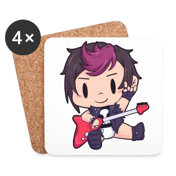 Baby Electric Guitar Hard Rock Metal Music - Coasters (set of 4) - white - Front