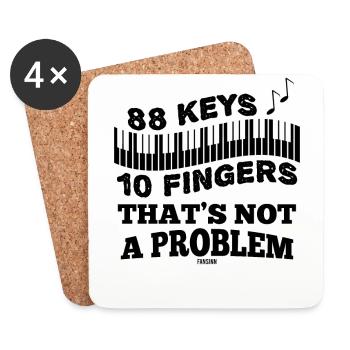 Piano Keyboard Piano Gift Keys - Coasters (set of 4) - white - Front