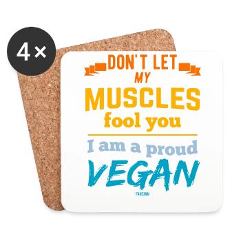 Vegan Vegan Veganism Veggie Gift - Coasters (set of 4) - white - Front