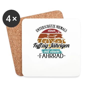 Birthday Bicycle 1970 50 Years Old Vintage Bike - Coasters (set of 4) - white - Front