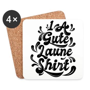 Bonne Humeur Devise De La Vie Déclaration - Dessous de verre (lot de 4) - blanc - Devant