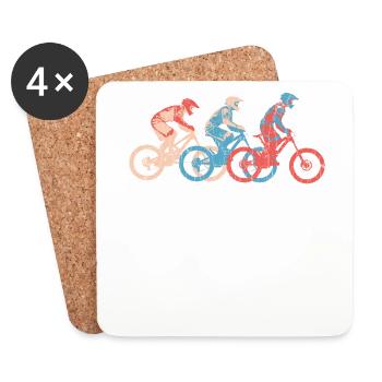 Vintage mountain bike shirt MTB gift idea - Coasters (set of 4) - white - Front