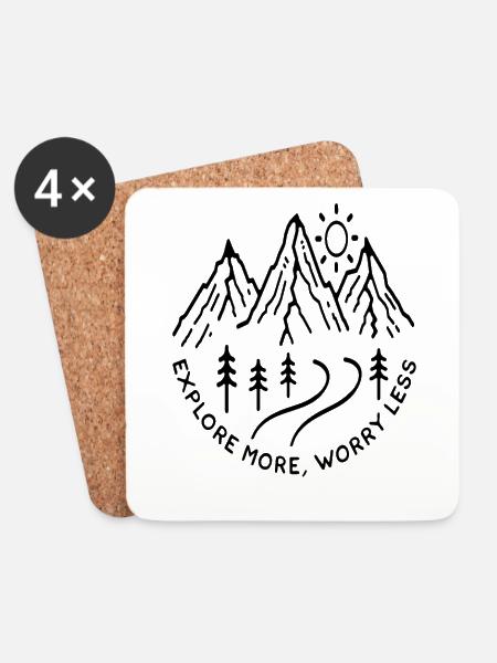 Camping schweiz tirol Berg wander outdoor Geschenk - Untersetzer (4er-Set) - Weiß