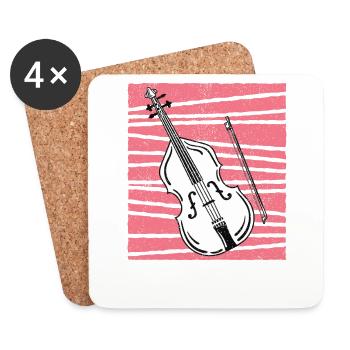 Schöne Violine Geschenk für Geige & Geigen Spieler - Untersetzer (4er-Set) - Weiß - Vorne