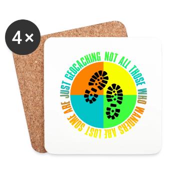 Schnitzeljagd mit Gps Geocaching Geschenk Freunde - Untersetzer (4er-Set) - Weiß - Vorne