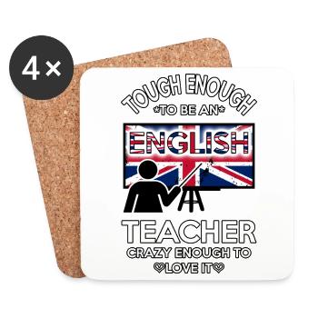 Assez dur pour être un professeur d'anglais assez fou - Dessous de verre (lot de 4) - blanc - Devant
