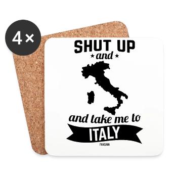 Italie - Dessous de verre (lot de 4) - blanc - Devant
