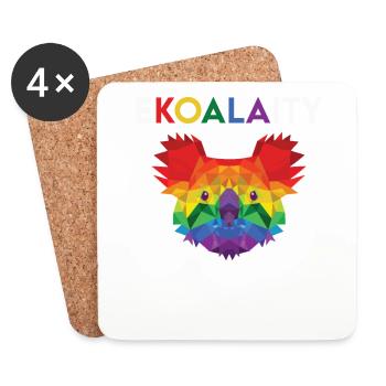 Cute Ekoalaity Rainbow LGBT Koala Gay Pride Gift - Coasters (set of 4) - white - Front