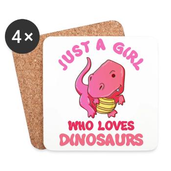 Just A Girl Who Love Dinosaurs Trex - Coasters (set of 4) - white - Front
