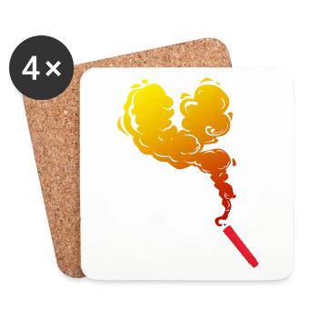 Pyro rocket gift for Bengalos & New Years fans - Coasters (set of 4) - white - Front