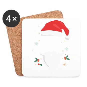 Opa Claus Lustiges Weihnachts-Geschenk Großvater F - Untersetzer (4er-Set) - Weiß - Vorne